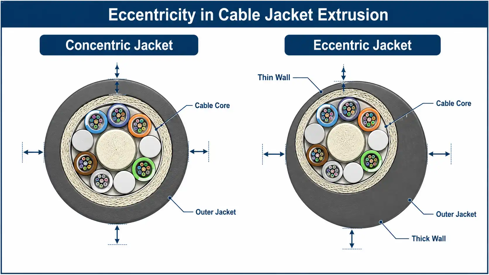 Eċċentriċità tal-estrużjoni tal-kejbil: Centering & Tooling