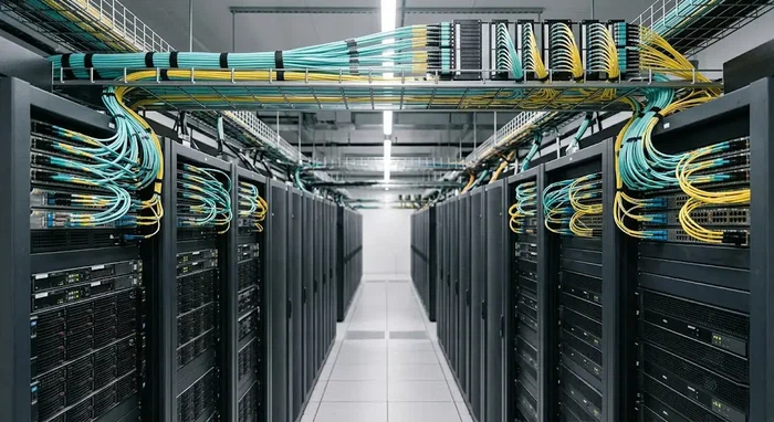 High-density fiber backbone with MPO MTP trunks in an AI data center@hengtongglobal High-density fiber backbone with MPO MTP trunks in an AI data center@hengtongglobal