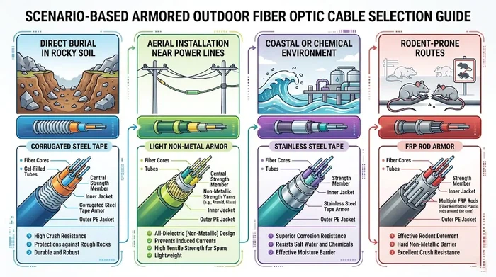 Recommended armor types for different cable installation environments@hengtongglobal Recommended armor types for different cable installation environments@hengtongglobal