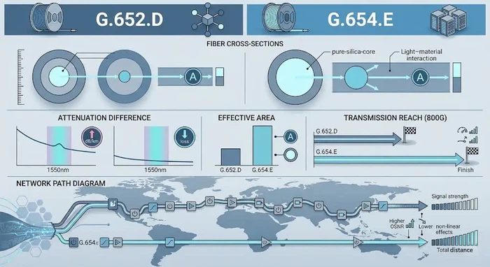 G.652.D vs G.654.E fiber for 800G@hengtongglobal G.652.D vs G.654.E fiber for 800G@hengtongglobal