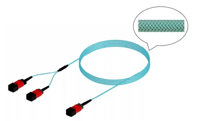 MPO Braided Fiber Optic Cable Assemblea